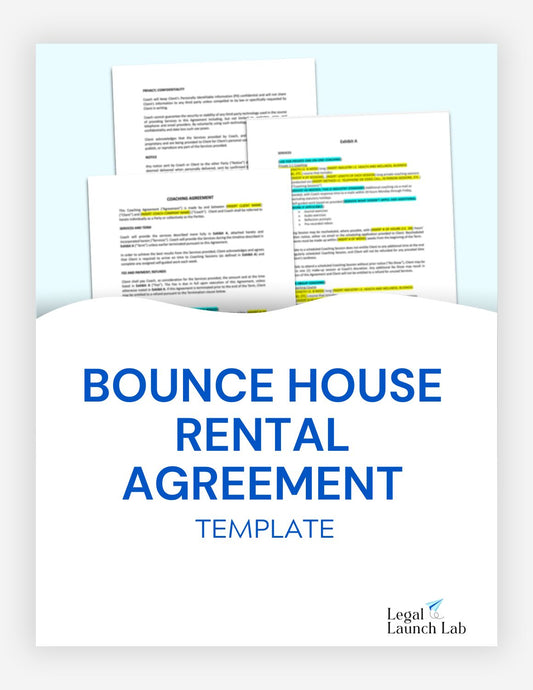 Bounce House Rental Agreement Template