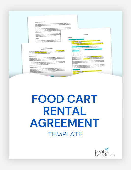 Food Cart Rental Agreement Template